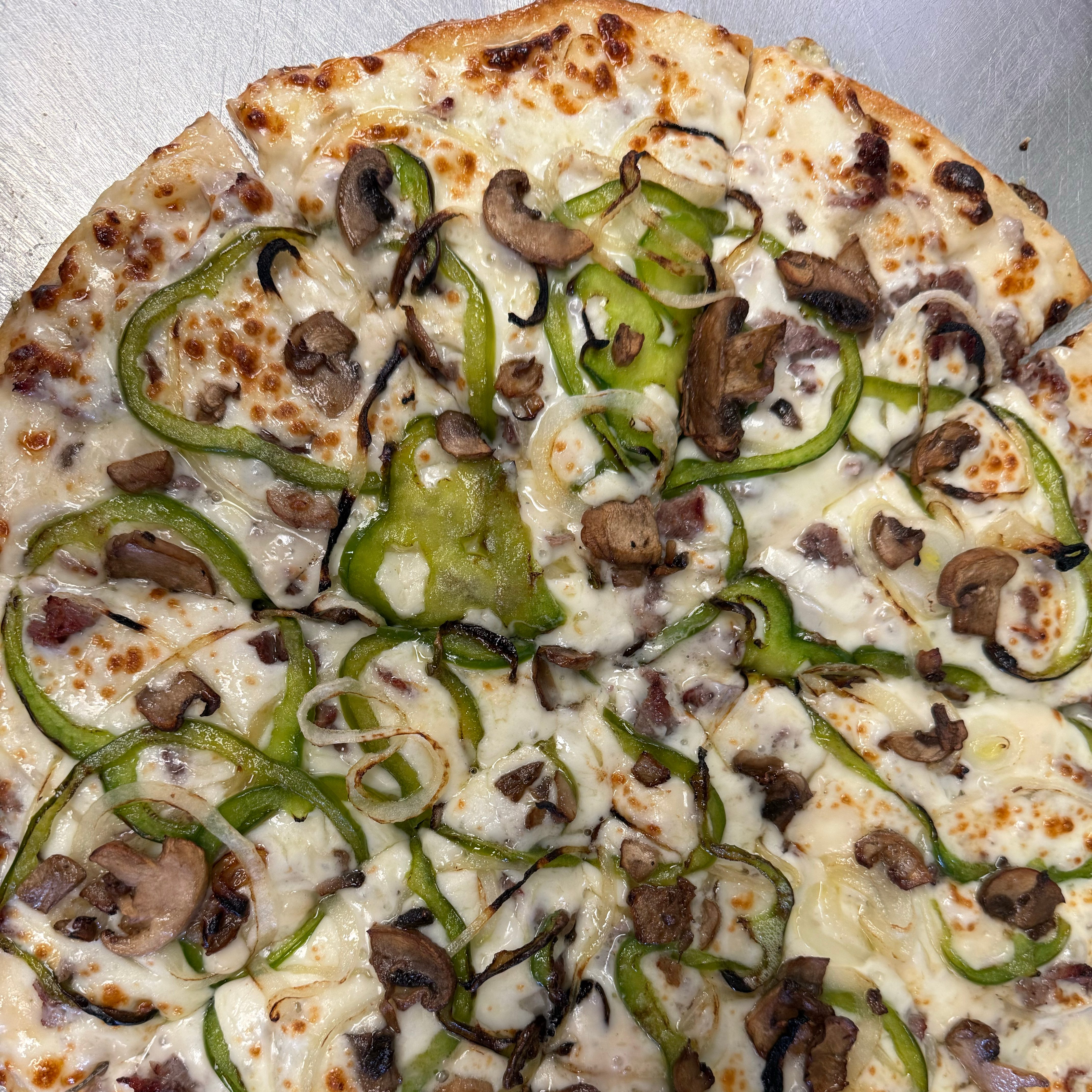 Philly Cheesesteak Pizza.